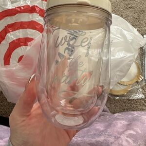 Target Clear Insulated Tumbler with Cream Lid